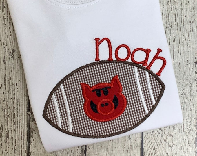 Razorback Shirt, Boys Football Shirt, Hog Football Shirt, Arkansas Football. Toddler Shirt, Arkansas Razorback