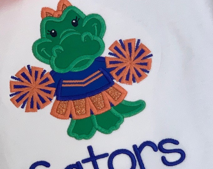 Toddler Gator Shirt/ Cheerleader Football Shirt/Gator Girl Football Baby Girl