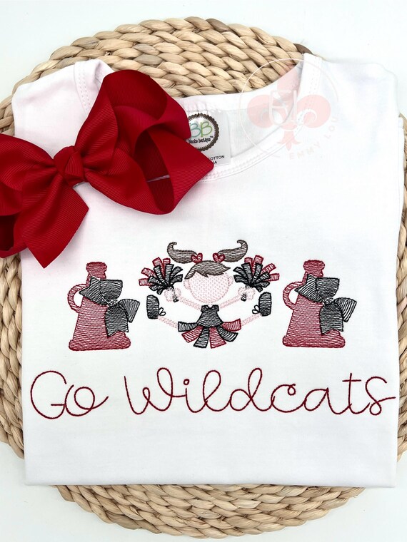 Personalized Wildcats Football Shirt: Cheerleader Toddler Tee
