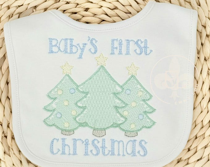Personalized Christmas Baby Bib for Boys, Baby's First Christmas Bib, Custom Bib for Baby, Christmas Bib for Boys, Baby Shower Gift