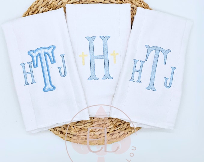 Personalized Embroidered Custom Burp Cloth Set - Baby Shower Gift