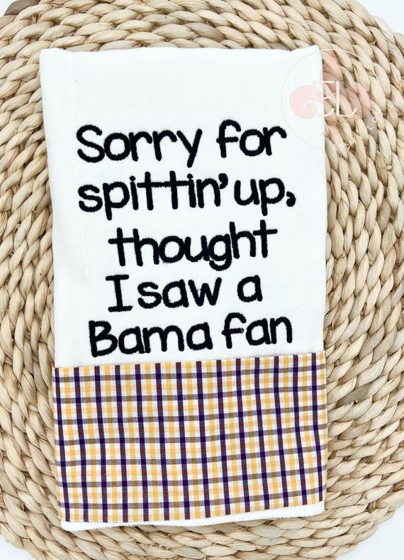 Custom Sport Burp Cloth for Baby Shower - Sorry for Spitting Up Design for Burp Cloth - Burp Cloth for Baby Sports Fan