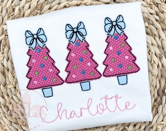 Custom Christmas Shirt for Kids, Pink Christmas Shirt for Girls, Christmas Tree Shirt for Kids, Girls Christmas Shirt, Christmas Shirt Girl