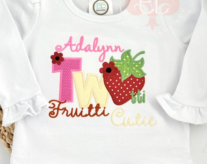 Twotti Fruitti Birthday Applique Shirt, Second Birthday