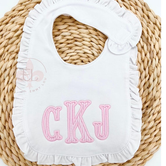 Personalized Bib for Baby, Name Bib, Ruffle Bib, Baby Shower Gift, Baby Gift Set, Baby Girl Bib, Monogram Gifts, Baby Gifts