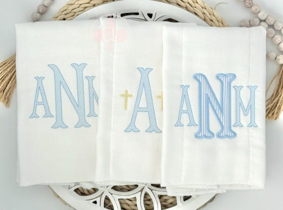 Personalized Embroidered Custom Burp Cloth Set - Baby Shower Gift
