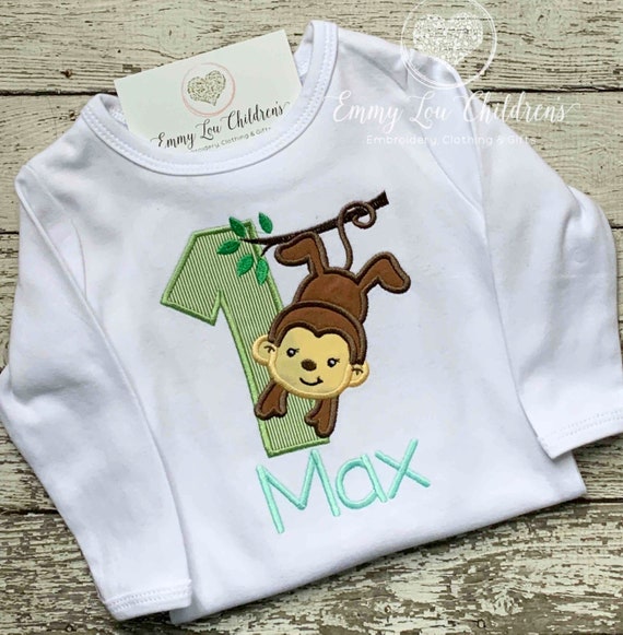 Monkey Birthday Shirt, First Birthday Shirt, 1st Birthday Shirt, First Birthday Shirt Toddler, Birthday Shirt Monkey, 1st Birthday, Birthday