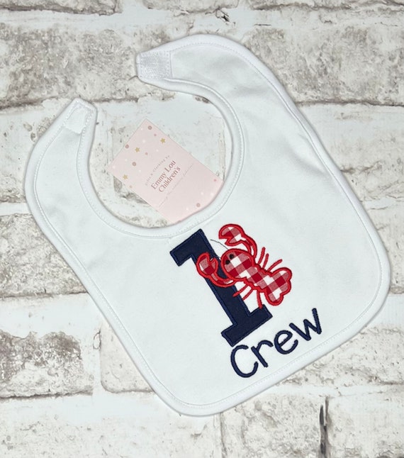 First Birthday bib, Crawfish Birthday Bib, Lobster Birthday Bib, 1st Birthday Bib, Crawfish Theme Birthday