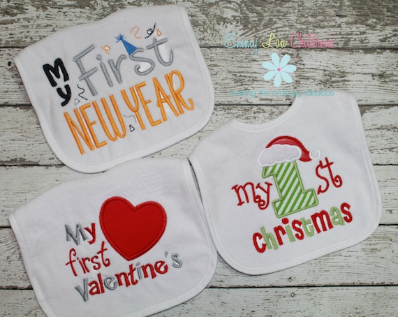 Baby Gift Set, Bib Gift Set, Bib Set, Christmas Bib, Valentine's Day Bib, New Year Bib, Baby Bib, Baby Shower Gift, Shower Gift