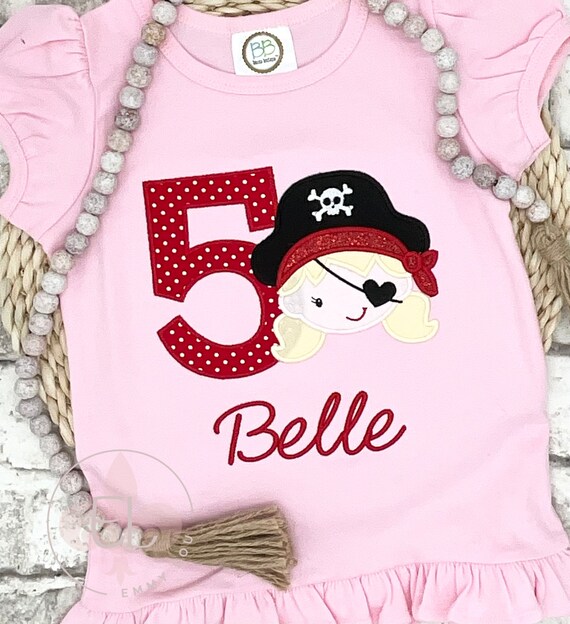 Pirate Shirt Kids, Pirate Birthday Girl, Pirate Birthday, Pirate Shirt, Pirate Shirt Short Sleeved, TShirt, Pirate Shirt Girl Birthday