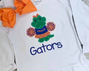 Ready to Ship Cheerleader Shirts for Girls, Football Shirts for Girls, Football Shirts Personalized, Florida Football Shirt, Gator Shirt