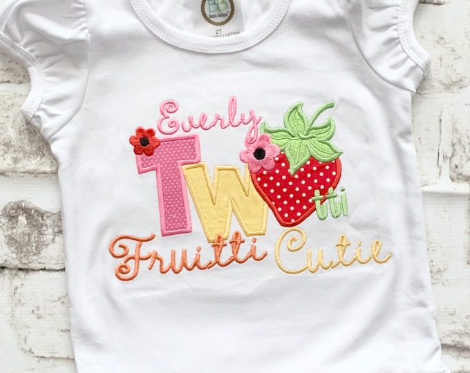 Twotti Fruitti Birthday Applique Shirt, Second Birthday