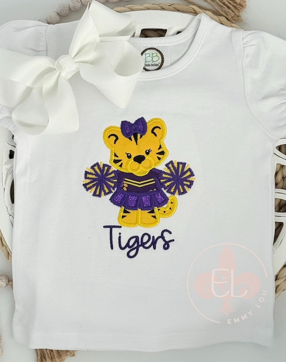 Personalized Tiger Football Shirt: Cheerleader Toddler & Girls