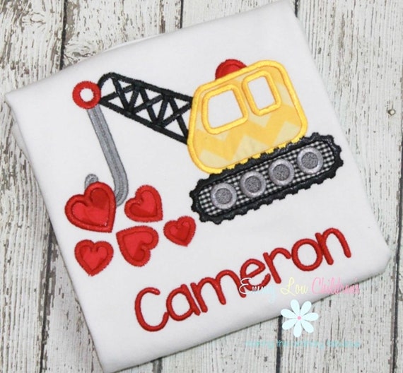 Personalized Valentines Day Shirt Kids, Sweatshirt, Valentines Day Gift for Kids, Kids Valentines Day, Boys Custom Construction Shirt,