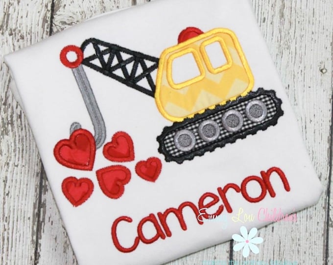 Personalized Valentines Day Shirt Kids, Sweatshirt, Valentines Day Gift for Kids, Kids Valentines Day, Boys Custom Construction Shirt,