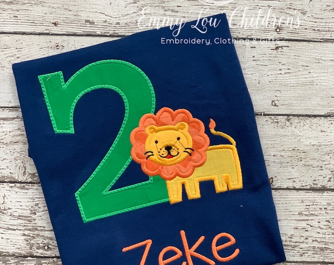 Lion Birthday Shirt, Lion Birthday Party, 2nd Birthday, 2nd Birthday Shirt, 2nd Birthday, Lion Shirt for Kids, Boys Lion Tee