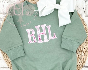 Embroidered Oversized Sweatshirt Bubble, Sweatshirt Romper, Baby Sweatshirt,  Sweatshirt with name, Baby Shower Gift, New Baby Gift,