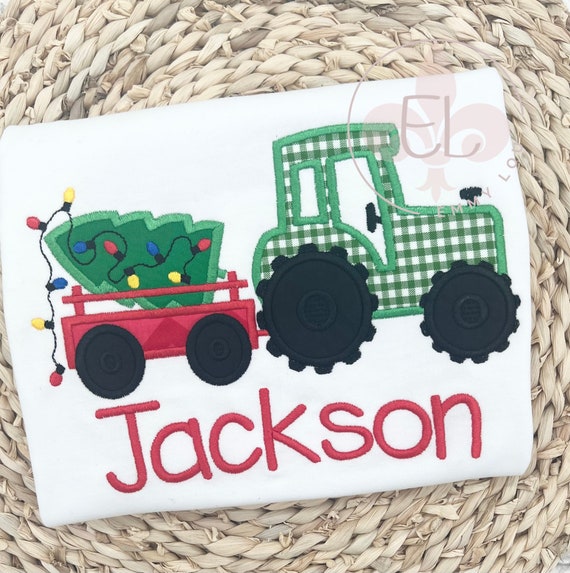 Ready to Ship Boys Short Sleeve Christmas Shirt with Jackson Size 2T; Christmas Shirt for Boys