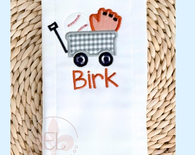 Personalized Baseball Baby Gift: Embroidered Burp Cloths