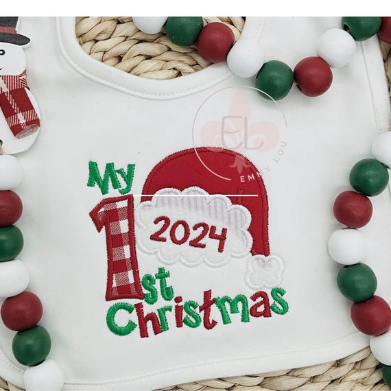 First Christmas 2024,First Christmas Gift, 1st Christmas Bib, Girl First Christmas, Boy First Christmas, Baby First Christmas, 1st Christmas