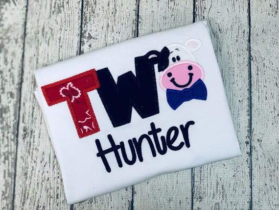 Personalized Farm 2nd Birthday Shirt for Boys - Western or Farm Theme Shirt