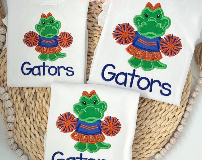 Personalized Gator Football Shirt: Cheerleader Toddler & Girls