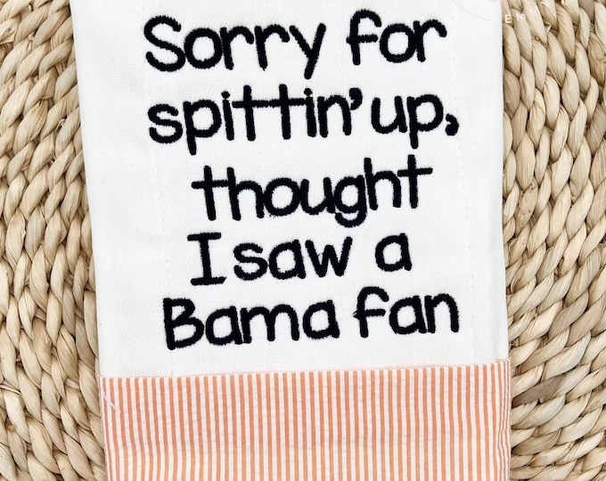 Custom Sport Burp Cloth for Baby Shower - Sorry for Spitting Up Design for Burp Cloth - Burp Cloth for Baby Sports Fan