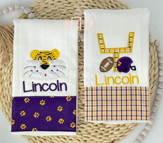 Monogram Name Burp Cloth, Baby Gift Set, Baby Boys Bib Burp Cloth, Embroidered Burp Cloth, Personalized Bib Burp Cloth