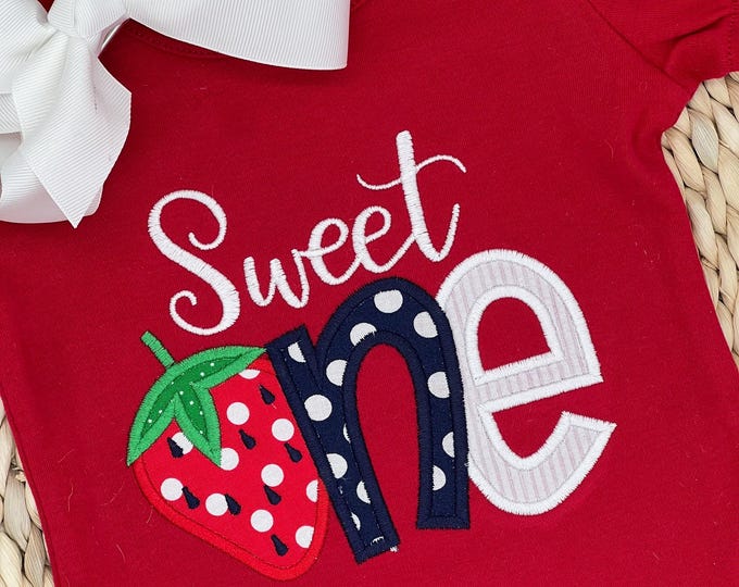 Personalized Strawberry Birthday Shirt: Sweet One First Birthday