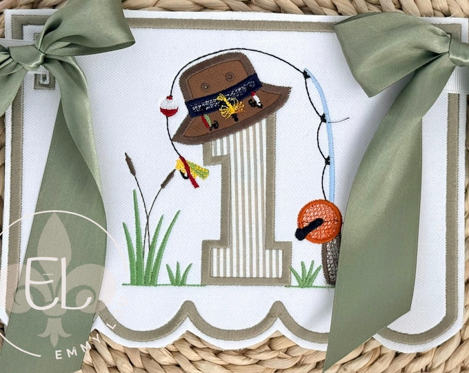 First Birthday Banner with Number 1 and Balloons  - Custom Personalized Highchair Banner with Name and Ribbons