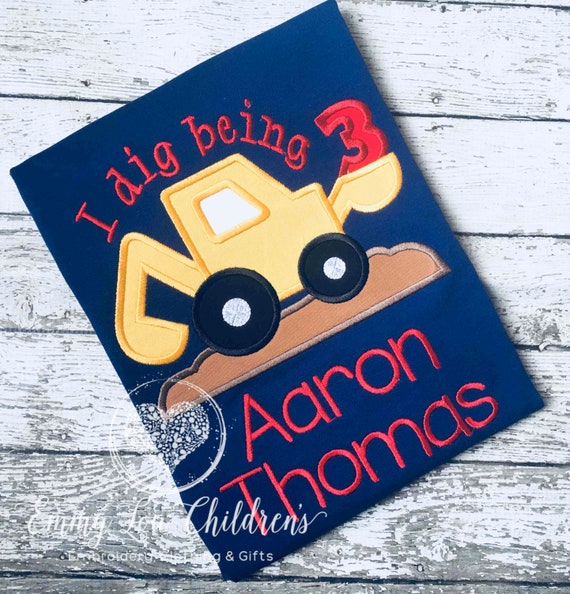 Third Birthday Shirt, 3rd Birthday Shirt, 2nd Birthday Shirt, Boy Birthday Shirt, Toddler Birthday Shirt, Construction Birthday Shirt,