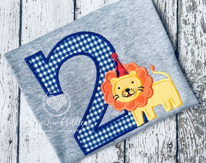 Lion 2nd Birthday Shirt, Applique Circus Theme