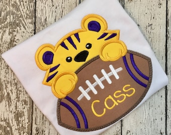 Boys Football Shirt, Girls Football Shirt, Tiger Football Shirt, Toddler Football Shirt, Baby Football Shirt, LSU Shirt, Tigers Shirt