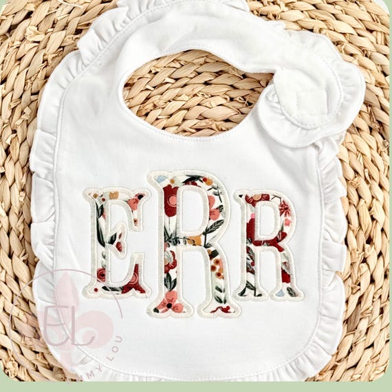 Personalized Bib for Baby, Name Bib, Ruffle Bib, Baby Shower Gift, Baby Gift Set, Baby Girl Bib, Monogram Gifts, Baby Gifts