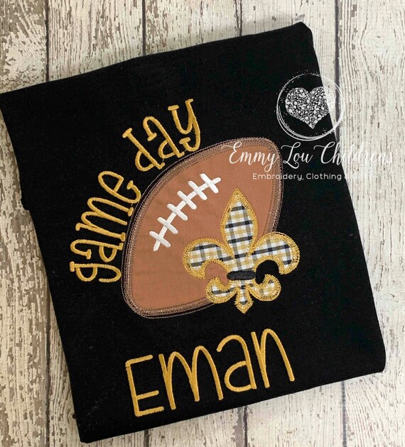 Boys Football Shirt, Boy Game Day Shirt, Fall Football Shirt, Football Shirt for Boy, Saints Football Shirt, Fleur de Lis Football