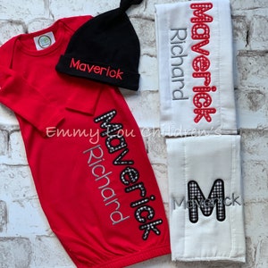 Baby Gown Boy, Baby Gown with Name, Baby Gown Personalized, Baby Coming Home Outfit, Baby Outfit, Baby Gift, Baby Gown Set, Baby Shower Gift