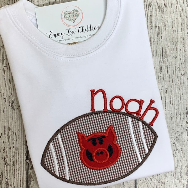 Football Shirts for Boys, Football Shirt for kids, Hog Football Shirt, Arkansas Razorback Shirt, Arkansas Razorback Toddler,