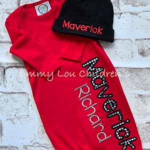 Baby Gown Boy, Baby Gown with Name, Baby Gown Personalized, Baby Coming Home Outfit, Baby Outfit, Baby Gift, Baby Gown Set, Baby Shower Gift
