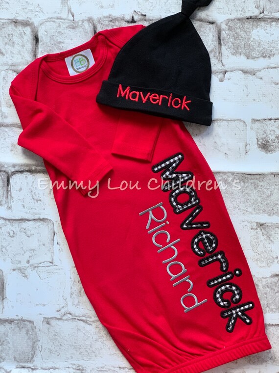 Baby Gown Boy, Baby Gown with Name, Baby Gown Personalized, Baby Coming Home Outfit, Baby Outfit, Baby Gift, Baby Gown Set, Baby Shower Gift