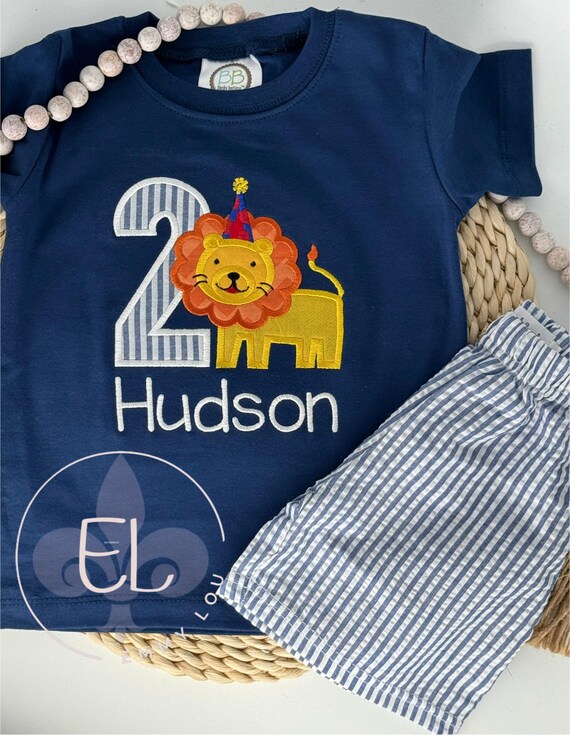 Custom Personalized Birthday Shirt for Boys, Personalized Lion Shirt, Birthday Shirt for Boys 2nd Birthday