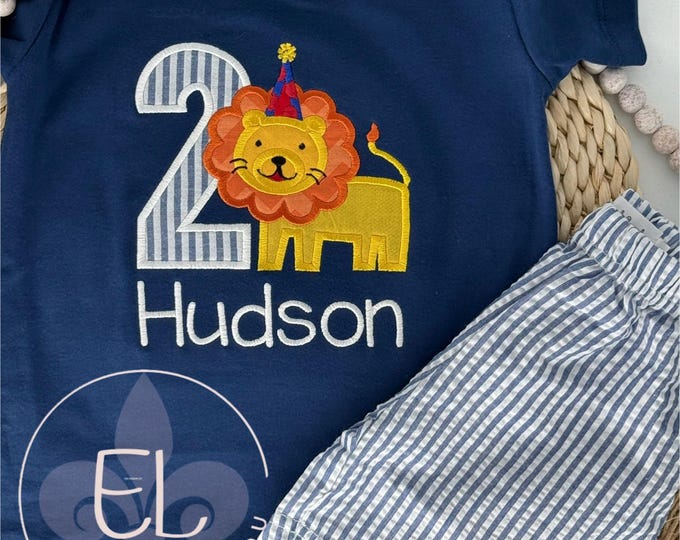 Custom Personalized Birthday Shirt for Boys, Personalized Lion Shirt, Birthday Shirt for Boys 2nd Birthday