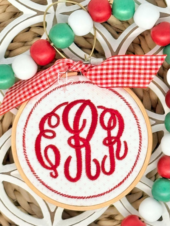 Personalized Ornament and Keepsake, Monogrammed Christmas Ornament, Embroidered Ornament