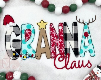 Women's Granna Claus Christmas Shirt, Personalized Family Christmas Shirt, Grandma Gifts, Grandma Shirt Sweatshirt, Personalized Grandma