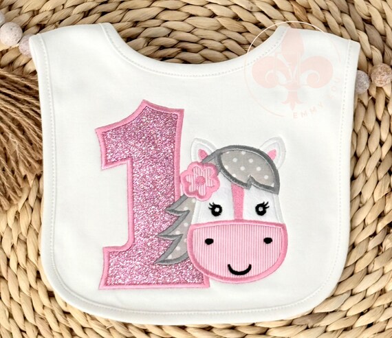 Horse Birthday Bib, 1st Birthday Bib, First Birthday Bib, First Birthday, 1st Birthday, Cowgirl Birthday, Horse Birthday Theme, First