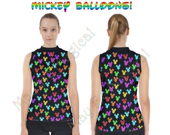 Black Balloons Mock Tank Disney Shirts Mickey Ears Balloons Disney Tank Top Custom Print Shirt Disney World Disneyland Main Street Vacation