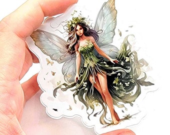 Woodland Fairy Die Cut Sticker Vinyl Decal, Forest Faerie Sticker, Earth Winged Fairy Waterproof Sticker, 3 Inch Sticker, Tumbler Laptop