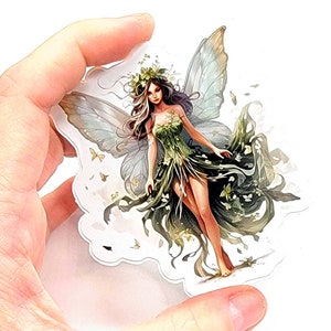 Woodland Fairy Die Cut Sticker Vinyl Decal, Forest Faerie Sticker, Earth Winged Fairy Waterproof Sticker, 3 Inch Sticker, Tumbler Laptop Bild 1