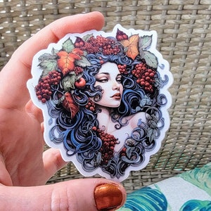 Persephone Sticker, Goddess Decal, Spring Maiden Vinyl Die Cut Sticker, Queen of the Underworld, 3 Inch Sticker, Kore, Pomegranate Sticker