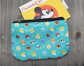 Portmonetka Animal Crossing Mini Coin | Portfel ACNH | Portfel AC Cartoon Character Mini | Smukły portfel Uchwyt na słuchawki douszne Air Pods z płynem dezynfekującym do rąk