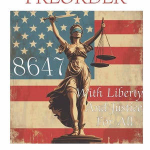 Adesivo 8647, Com Liberdade e Justiça para Todos, Adesivo de Vinil à Prova D'água, Foda-se o Trump,